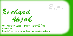 richard apjok business card